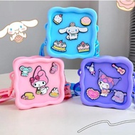 POM Silicone Jibbitz Sling Bag Cute Cartoon Jibbitz Silicone Square Bag Cartoon Jibbitz Silicone Wal