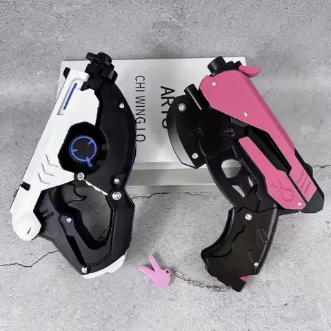 25cm PU D.Va Pistol Gun Anime Overwatch Cosplay Prop Tracer Rubber DVA Gun Real Size Japanese Katana