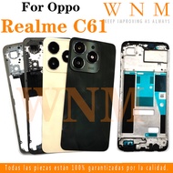 For Oppo Realme C61 RMX3930 LCD Front Frame Bezel Back Battery Cover + Middle Frame + Camera Frame P