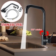 Black Stainless Steel 360 ° rotation Kitchen Faucet Kitchen Sink Water Tap Cold & Hot Single Handle