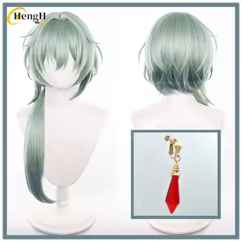 In Stock Anaxa Wig Game HSR Anaxagoras Unisex 65cm Mixed Colors Cosplay Wig And Earring Heat Resista