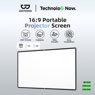 GOOJODOQ Ice Silk Projector Screen Washable No Drilling Required Wrinkle-resistant High-definition