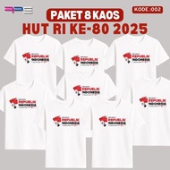 MERAH (Expert) PACKAGE 8 T-SHIRTS OF THE REPUBLIC OF INDONESIA 2025 Red, White, Black, August T-Shir