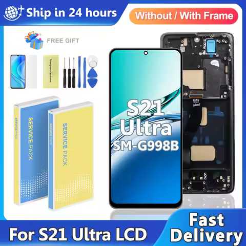 6.66'' TFT For Samsung S21 Ultra 5G G998B G998U G998W LCD Display Touch Screen Digitizer Assembly Fo