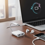 2-in-1 USB-C to 3.5mm Audio and PD Power Adapter for iPhone 16 15 Pro Max iPad Samsung S25 S24