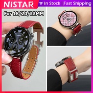 NiSTAR H-shaped metal buckle lichee pattern slim leather strap for Huawei Watch GT 6 5 pro 4 3 2 46m
