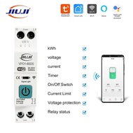 JIUJI 63A 1P+N WIFI Smart Meter Switch kWh Metering Monitoring Timer Relay MCB WIFI For TUYA Smartl 