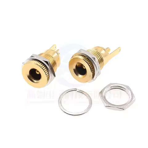 DC-099 all-copper gold-plated DC power socket 5.5x2.1/2.5mm round hole charging female base 11mm ope