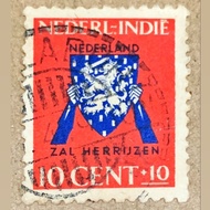 PRANGKO NED-INDIE 1941 DANA SPITFIRE 10CENT+10 USED.