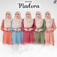 Blouse Madora Hasnuri Readystok New arrival blouse ironless fiona cotton kain dot dot blouse puff po