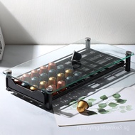 Nespresso Coffee Capsule Holder40Grid Glass Surface Small Coffee Creamer Storage Rack Dustproof Draw