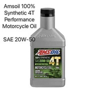 (ชุด3-4ลิตร แถมฟรีกรอง) น้ำมันเครื่อง Amsoil Performance 4T 10W40 / 20W50 น้ำมันเครื่องสังเคราะห์100