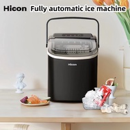 Hicon Ice Maker Fully automatic ice cube making machine Small Milk Tea Shop Commercial 15kg Household Mini Ice machine Automatic cleaning Dormitory Round Cube Makinging Machine intelligence Six minute quick ice make machine Ice cube machine Gift