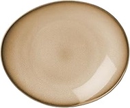 Luzerne LZ303-RT3401019 Medium Plate, Sama, Long Diameter 7.3 inches (18.5 cm), Rustic