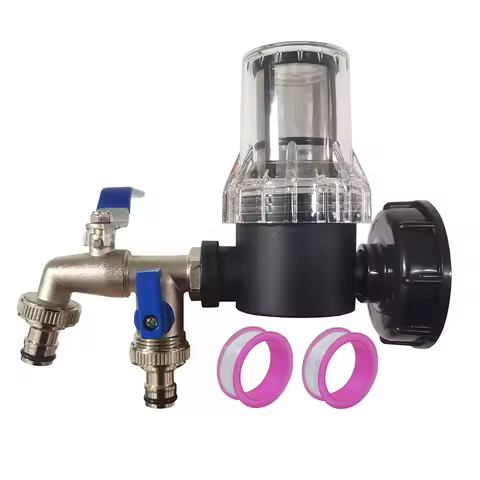 80 Mesh filter 1000 Liter IBC Tank Tap Adapter Nipple S60X6 1/2‘’-way Garden Hose Quick Connect Fauc