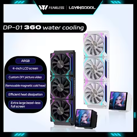 LOVINGCOOL DP-01 360 CPU liquid cooler 4.0-inch super large frameless magnetic full screen can DIY 3