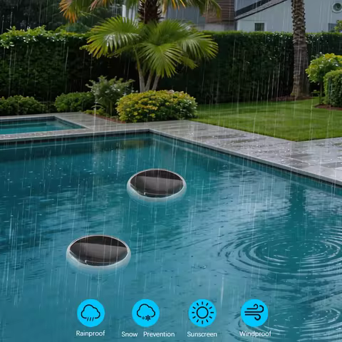 Solar Powered Pool Light Intelligent Day Night Sensor 8Color Changing Modes Seasonal Celebration Lig