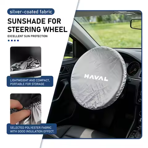 For Haval Car Steering Wheel Sun Shade Cover Silver Anti-Heat Sunscreen Cover Great Wall Jolion H1 H