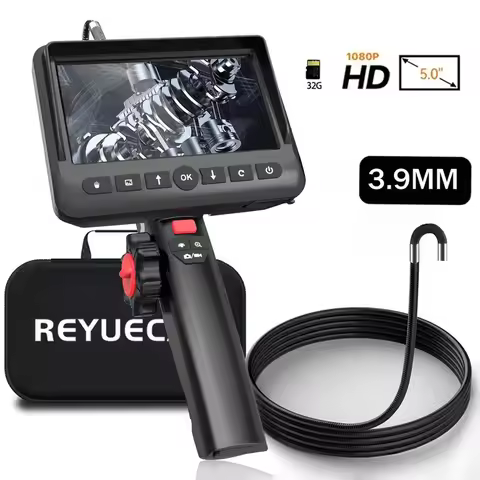 REYUECAM 2.0MP 3.9mm/5..5mm Articulating Endoscope Camera 2 Way 210 Degree Steering Industrial Bores