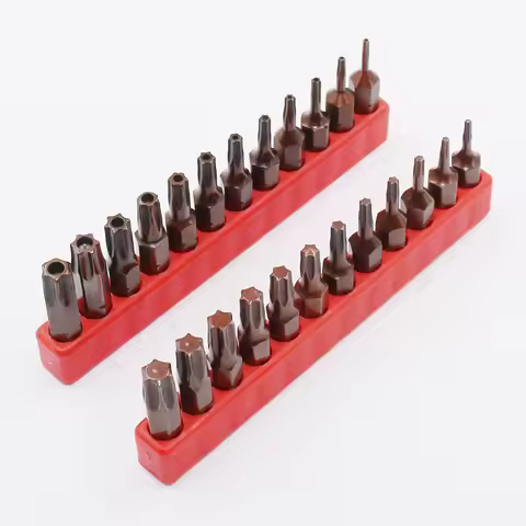 12pcs/lot 1/4 Inch S2 Alloy Steel 25MM Long Magnetic Torx Screwdriver Bits Set Tools T6 T7 T8 T9 T10