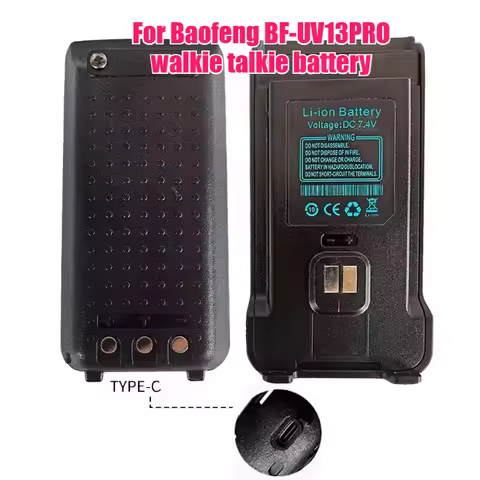 2PCS 7.4V BAOFENG BF-UV13 PRO Walkie Talkie Rechargeable Battery For UV8R Support TYPE-C Charger