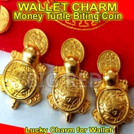 Lucky Wallet Charm – Turtle Biting Coin, Clover, Laurel, Horse, Triangle, Shivas Eye for Abundance