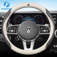 FFAOTIO Leather Car Steering Wheel Cover Protector Car Interior Accessories For Volkswagen Golf MK7 Scirocco Touran Golf MK6 Jetta Polo Sharan Beetle Golf MK5