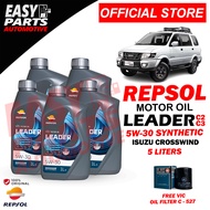 Repsol Leader C2 C3 5W-30 Bundle Isuzu Crosswind, Sportivo 5L with Free Oil Filter