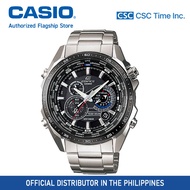 Casio Edifice (EQS-500DB-1A1DR) Silver Stainless Steel Strap Chronograph 100 Meter Solar World Time Watch