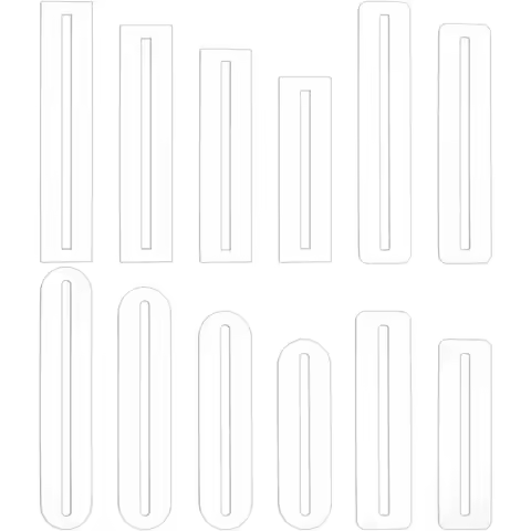 12Pcs 3Styles Acrylic Zipper Overlay Template 6/7/8/9 inch Zipper Measuring Template Zipper Pocket P