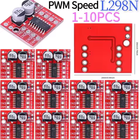 1-10PCS L298N DC Motor Driver Module Dual H Bridge Mini Dual DC Motor Module 2.5A Two Channel Revers
