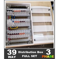 39 WAY (3 PHASE) Distribution Box DB Full Set  4P/63a RCCB 0.3ma C/W MianSwitch 3Pole McB Foc 3PHASE