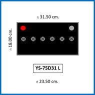 🔔แบตเตอรี่รถยนต์ YUASA รุ่น 75D31L / R  SMF 80Ah. พร้อมใช้ / ไม่ต้องเติมน้ำ /สำหรับรถเก๋งปิคอัพSUV  