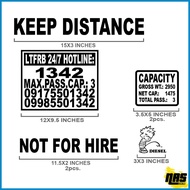Final Price LTFRB TRUCKING TRANSPORT LOGISTICS SERVICES STICKER KEEP DISTANCE LTFRB HOTLINE CAPACIT