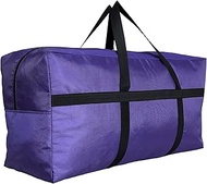Extra Large Storage Duffle Bag with Zippers and Handles, Big Foldable Duffle Bag for Travel, Purple,