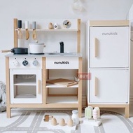 NUNUKIDS - 北歐風 木制廚房 + 雪櫃玩具套装 兒童仿真廚房玩具