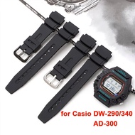 Watchband For Ca-sio DW-290/340/AD300 19mm Resin Rubber Watch Strap with Raised Ends Durable & Comfo