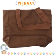 WEY Canvas Shoulder Bag, Square Shape Canvas Student Book Bag, Large Capacity Student Bag