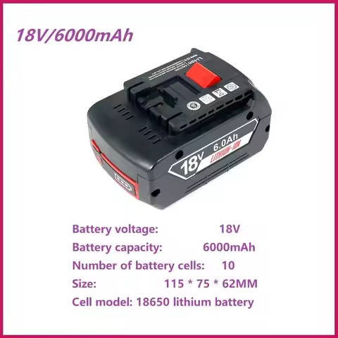 For Bosch 18V 3Ah 5Ah 6Ah 18650 Power Tool Battery for Bosch 18V BAT609 BAT609G BAT618 BAT618G 3601H