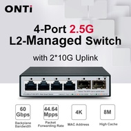ONTi 6-Port Smart Managed Switch 2 10G SFP+Slot And 4 2.5Gbps RJ45 ports Web Managed Link Aggregatio