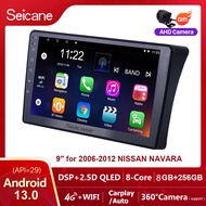 Seicane 9 นิ้ว QLED หน้าจอสัมผัส Android 13.0 รถวิทยุจีพีเอสหูฟัง 2006-2012 Nissan Navara วิทยุ 2Din