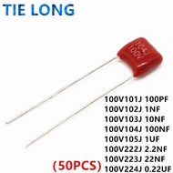 100PCS 100V 101J 102J 103J 104J 105J 222J 223J 472J 473J 0.01UF 0.1uF 1UF 1NF 2.2NF 4.7NF 10NF 100PF