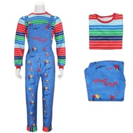 Kids Adult Cosplay Movie Chucky Costume Shirt Pants Suit Halloween Carnival Party Horror Clothin