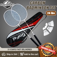 Badminton Racket Carbon Firber 4U G5 24lbs Professional Training Badminton Set