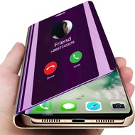for iPhone 12 /12 mini/ 12 Pro max iP 12 mini Case Smart Mirror View Flip Leather Casing Full Stand Phone Cover