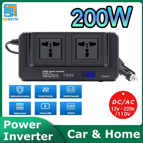 NEW CE approve inverter 12V 220V Modified Sine Wave Sustain 200W inverter sine wave 50hz/60hz Conver