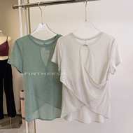Yoga Clothes, Beautiful Back Tops, Hollow Sports Short Sleeves, Pilates Fitness Clothes