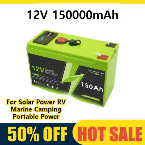 12V 150Ah LiFePO4 Battery with Smart BMS 8000+ Cycles for Solar Power RV Marine Camping Portable Pow