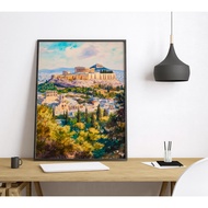 Athens Watercolor Poster Greece Travel Print Wall Art Home Decor Gift Greek Souvenir Iconic Cityscap