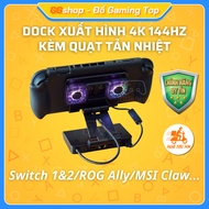 144Hz Output Dock with Cooling Fan for Nintendo Switch 2/ROG Ally/Steam Deck